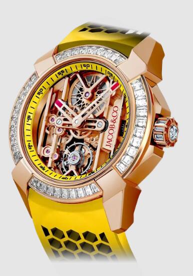 Review Jacob & Co epic x baguette yellow EX100.43.BA.AA.ABRUA Replica watch